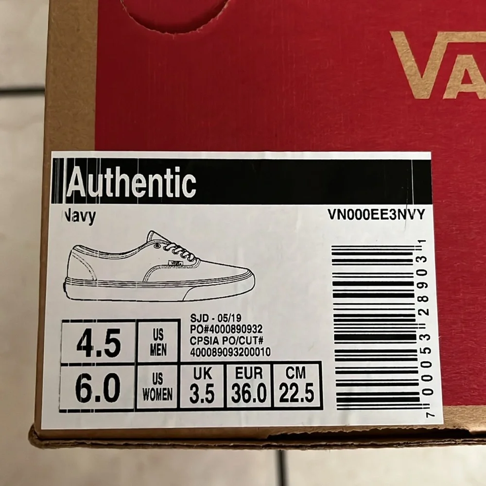 Navy Blue Authentic Vans - Picture 5 of 5